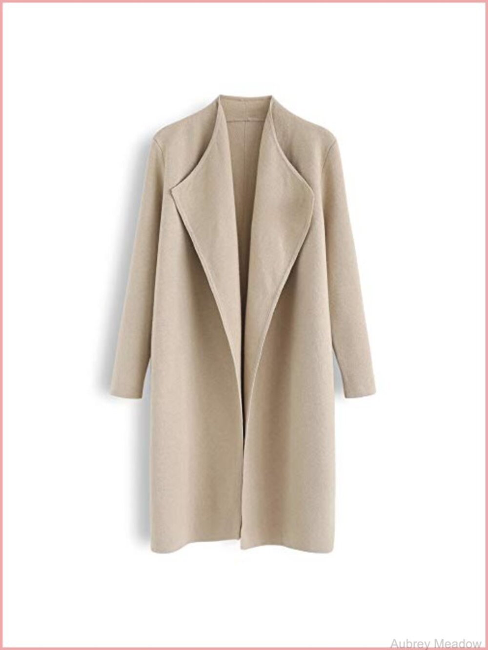 Open Front Knit Coat Cardigan Longline Oversized Notch Lapel